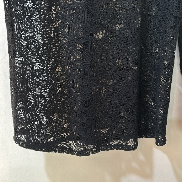 SOFT SURROUNDING LACE CROCHET TOP BLOUSE WOMEN SIZE S BLACK TWO PIECES - Picture 8 of 11